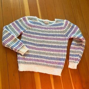 Vintage 80s Chunky Knit Striped Sweater, Ski Sweater, 1980s Style